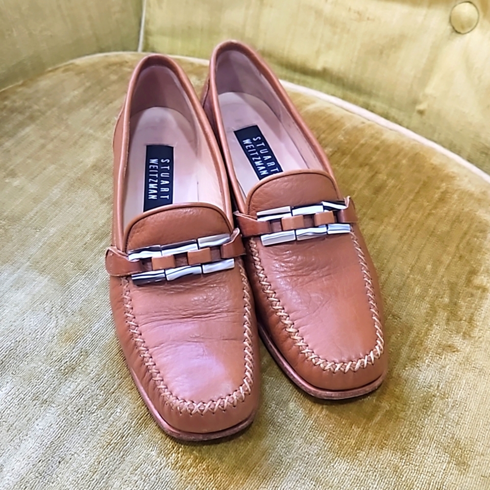 Stuart Weitzman Tan Brown Loafers 7AA